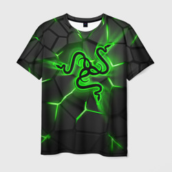 Мужская футболка 3D Razer neon logo