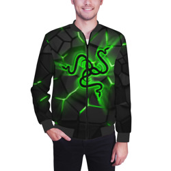 Мужской бомбер 3D Razer neon logo - фото 2