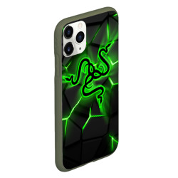 Чехол для iPhone 11 Pro матовый Razer neon logo - фото 2