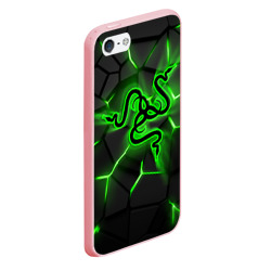 Чехол для iPhone 5/5S матовый Razer neon logo - фото 2