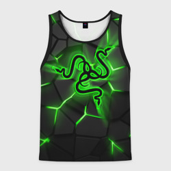 Мужская майка 3D Razer neon logo