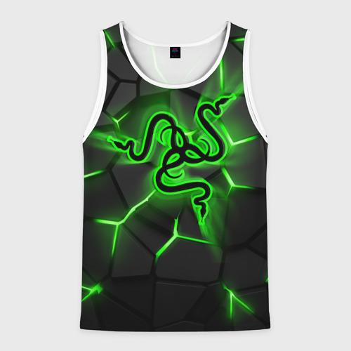 Мужская майка 3D Razer neon logo, цвет 3D печать