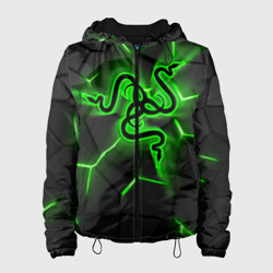 Женская куртка 3D Razer neon logo