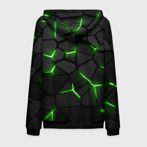 Мужская толстовка 3D на молнии Razer neon logo, цвет черный - фото 2