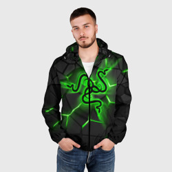 Мужская ветровка 3D Razer neon logo - фото 2