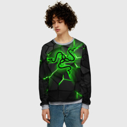 Мужской свитшот 3D Razer neon logo - фото 2