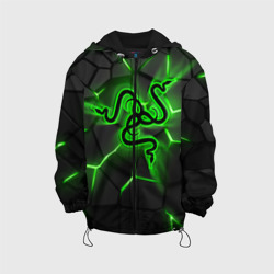 Детская куртка 3D Razer neon logo