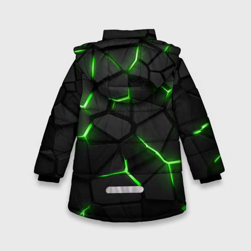 Зимняя куртка для девочек 3D Razer neon logo, цвет черный - фото 2