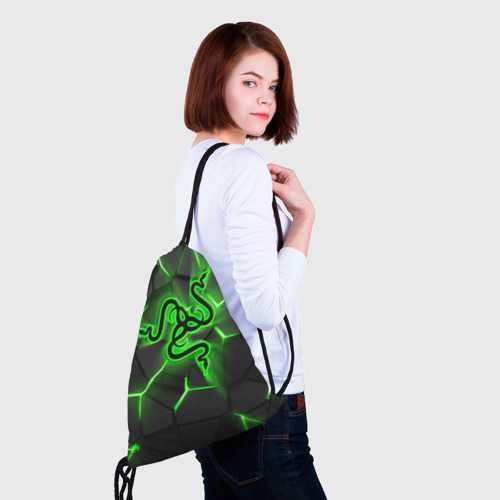 Рюкзак-мешок 3D Razer neon logo - фото 5