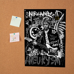 Постер с принтом Nirvana art 2022 для любого человека, вид спереди №2. Цвет основы: белый