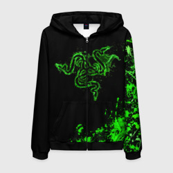 Мужская толстовка 3D на молнии Razer брызги