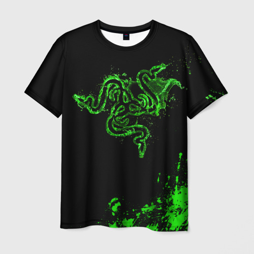 Мужская футболка 3D Razer брызги, цвет 3D печать