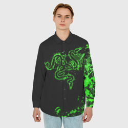 Мужская рубашка oversize 3D Razer брызги - фото 2