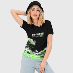 Женская футболка 3D Slim Warning toxic - фото 2