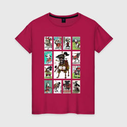 Женская футболка хлопок Нейропостеры с собаками в стиле азиатского кино