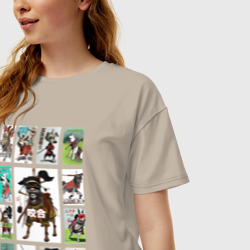 Женская футболка хлопок Oversize Нейропостеры с собаками в стиле азиатского кино - фото 2