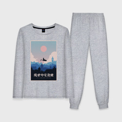 Женская пижама с лонгсливом хлопок Kiki`s delivery service poster