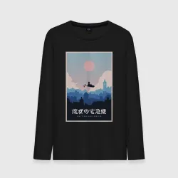 Мужской лонгслив хлопок Kiki`s delivery service poster
