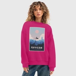 Женский свитшот oversize без начеса хлопок Kiki`s delivery service poster - фото 2