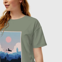 Женская футболка хлопок Oversize Kiki`s delivery service poster - фото 2