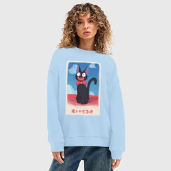 Женский свитшот oversize без начеса хлопок Jiji - фото 2