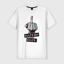 Мужская футболка хлопок Slim Haters gonna hate