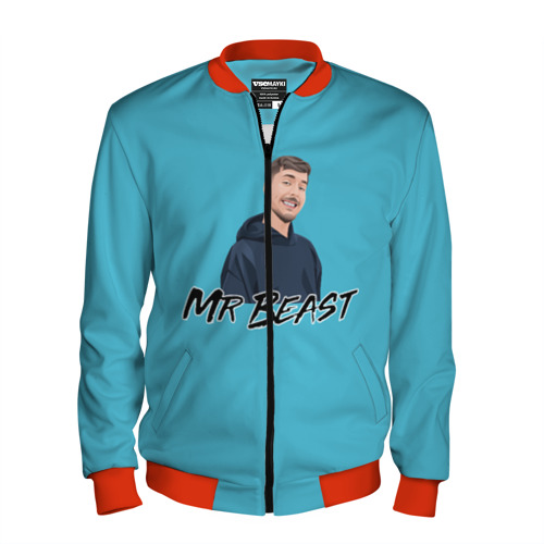 Мужской бомбер 3D MrBeast Jimmy - Full Print, цвет красный