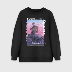 Женский свитшот oversize без начеса хлопок Фуши бессмернтый