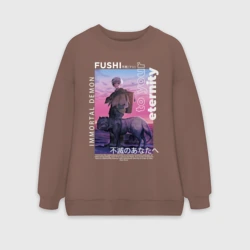 Женский свитшот oversize без начеса хлопок Фуши бессмернтый