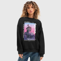 Женский свитшот oversize без начеса хлопок Фуши бессмернтый - фото 2