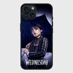 Чехол силиконовый для Apple iPhone 15 матовый Poster Wednesday