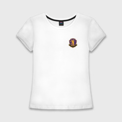 Женская футболка хлопок Slim Эмблема школы Невермор