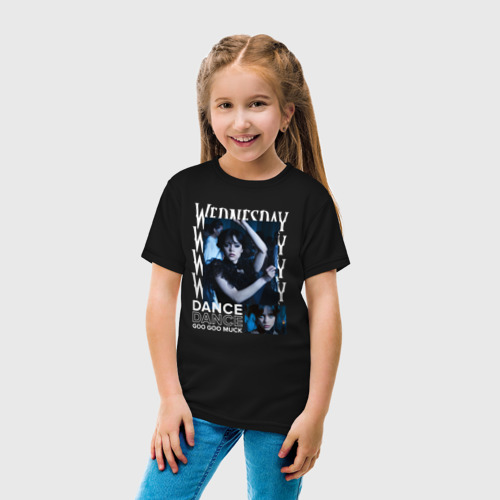 Детская футболка хлопок Wednesday dance, цвет черный - фото 5