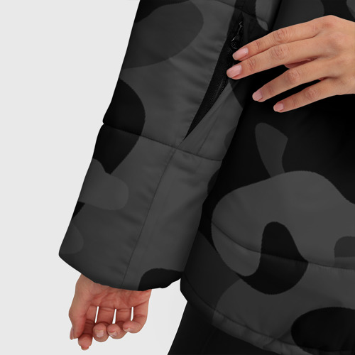 Женская зимняя куртка Oversize Черный ночной камуфляж, цвет черный - фото 6