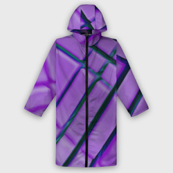 Фиолетовый фон и тёмные линии – Дождевик унисекс 3D с принтом купить