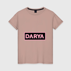 Женская футболка хлопок Дарья надпись в стиле Blackpink