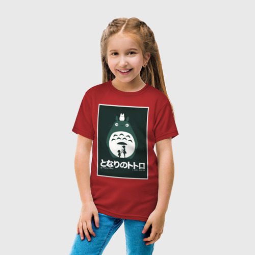 Детская футболка хлопок с принтом Totoro poster, вид сбоку #3
