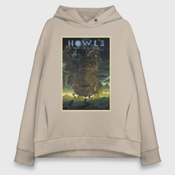 Женское худи Oversize хлопок Howl`s castle poster