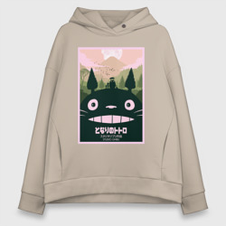 Женское худи Oversize хлопок Totoro poster