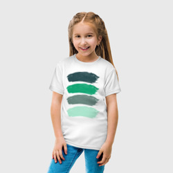 Детская футболка хлопок Зеленые мазки кистью - фото 2