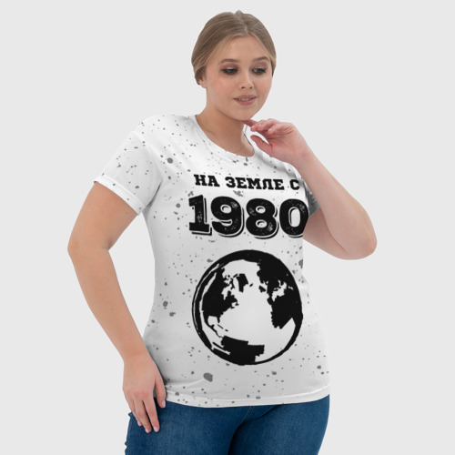 Женская футболка 3D с принтом На Земле с 1980: краска на светлом, фото #4