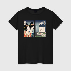 Женская футболка хлопок Мем в японском стиле