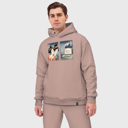 Мужской костюм oversize хлопок Мем в японском стиле - фото 2