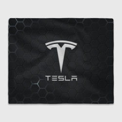 Плед 3D Tesla логотип - матовое стекло