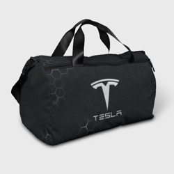 Сумка спортивная 3D Tesla логотип - матовое стекло
