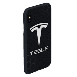 Чехол для iPhone XS Max матовый Tesla логотип - матовое стекло - фото 2