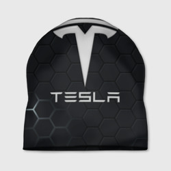 Шапка 3D Tesla логотип - матовое стекло