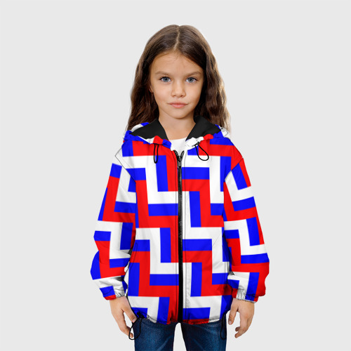 Детская куртка 3D с принтом Плетение триколор, вид сбоку #3