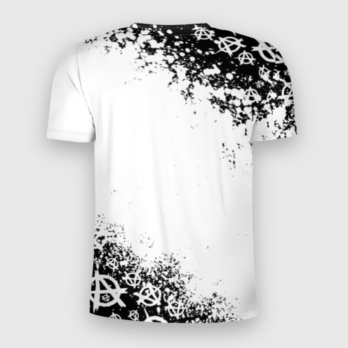 Мужская футболка 3D Slim с принтом Новогодний КиШ и анархия, вид сзади #1