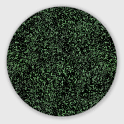 Круглый коврик для мышки Черный и зеленый камуфляжный